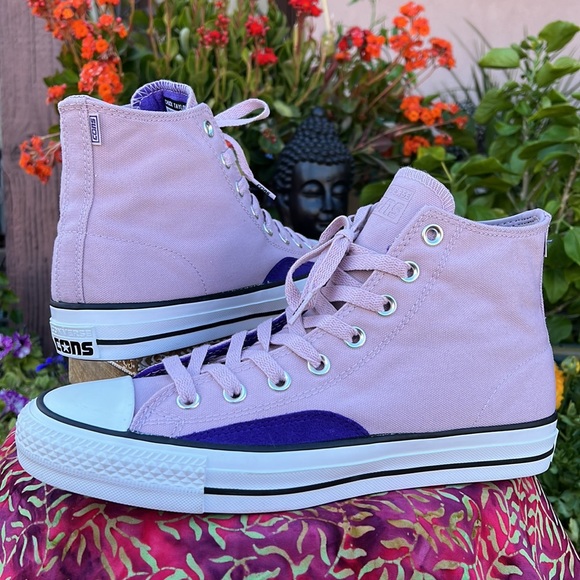 New Converse Pink & Purple CTAS Pro Hi Top Sneakers - Picture 10 of 17